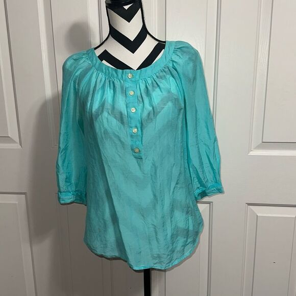 TRINA TURK BANANA REPUBLIC Blue Blouse - Picture 1 of 4